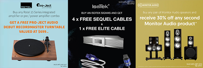 FREE TURNTABLES AND KILLER DEALS WITH ROTEL, MONITOR AUDIO, ISOTEK