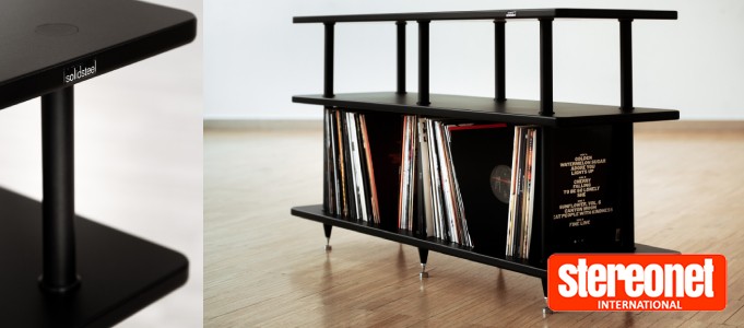Solidsteel Black VL Series Hi-Fi Rack and Vinyl Storage